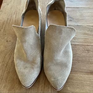 Chinese Laundry Beige Suede Leather Cut-out Slip-on Booties